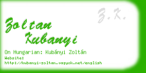 zoltan kubanyi business card